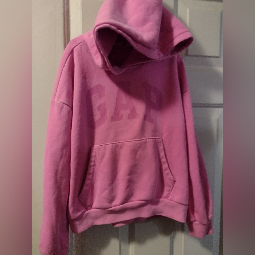 GAP Kids Happy Pink Soft Cotton Blend Relaxed Fit Hoodie, M